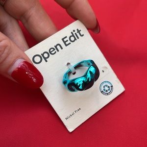 NWT open Edit Metallic Blue ring 8